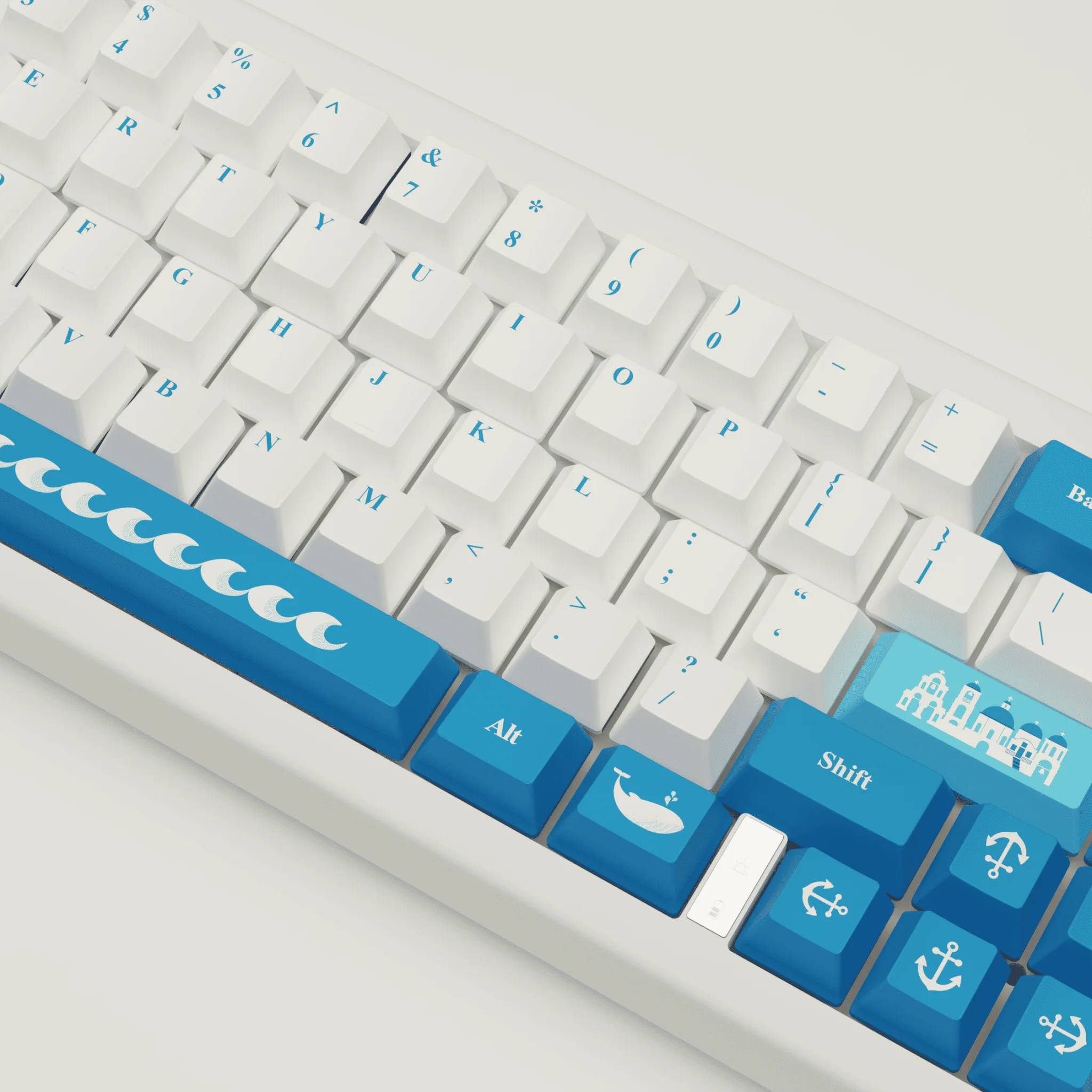 Picture of Santorini Story Design Keycaps and Mechanical Keyboard