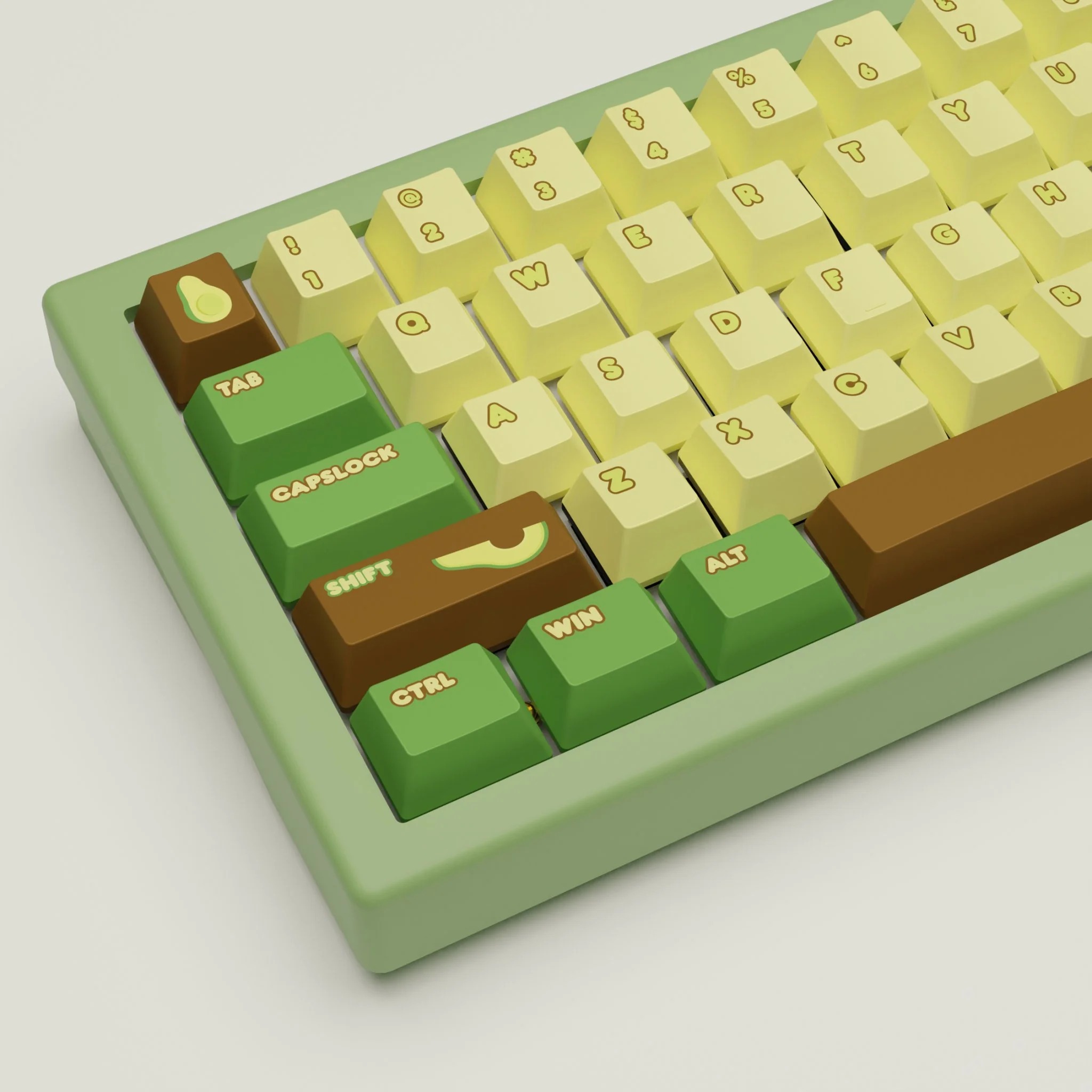 Picture of Avocado Design Keycaps and Mechanical Keyboard